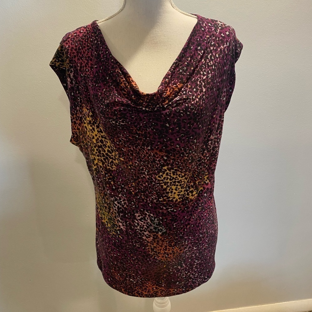{Premise} multicolored draped blouse